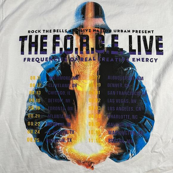 LL Cool J The F.O.R.C.E White Tour Official Merch Rock The Bells Men’s Sz M New - Picture 2 of 6